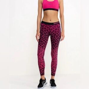 Nike Pro Pink and Black Giraffe Print Leggings